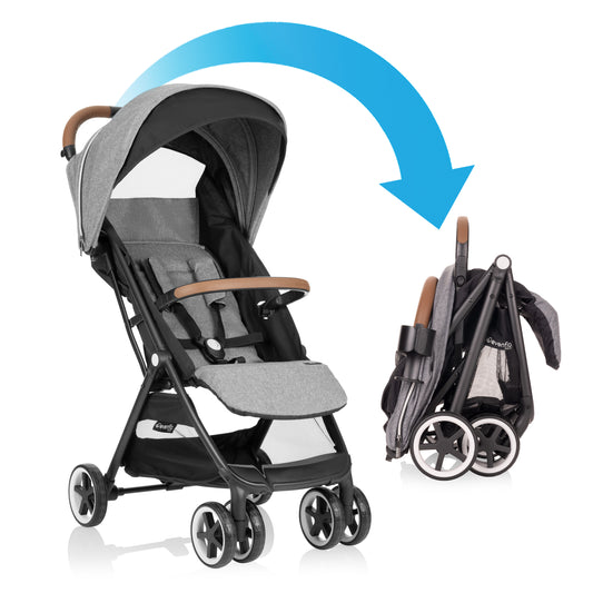 Otto Self-Folding Lightweight Travel Stroller in Moonstone Gray
