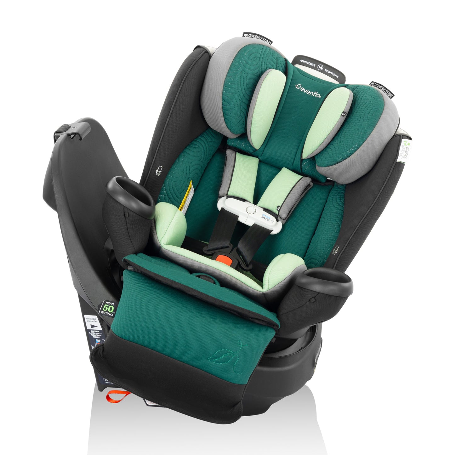 Gold Revolve360 Extend All-in-One Rotating Car Seat with Green & Gentle Fabric