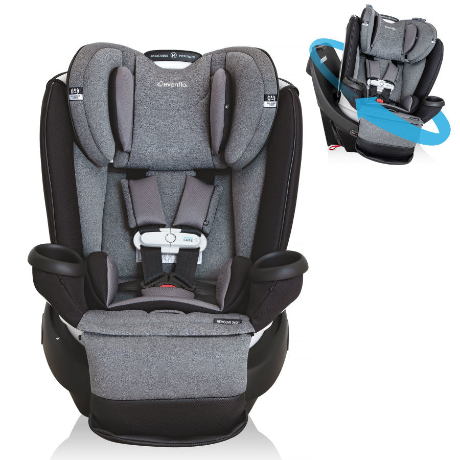 Gold Revolve360 Extend All-in-One Rotational Car Seat with SensorSafe - Moonstone Gray